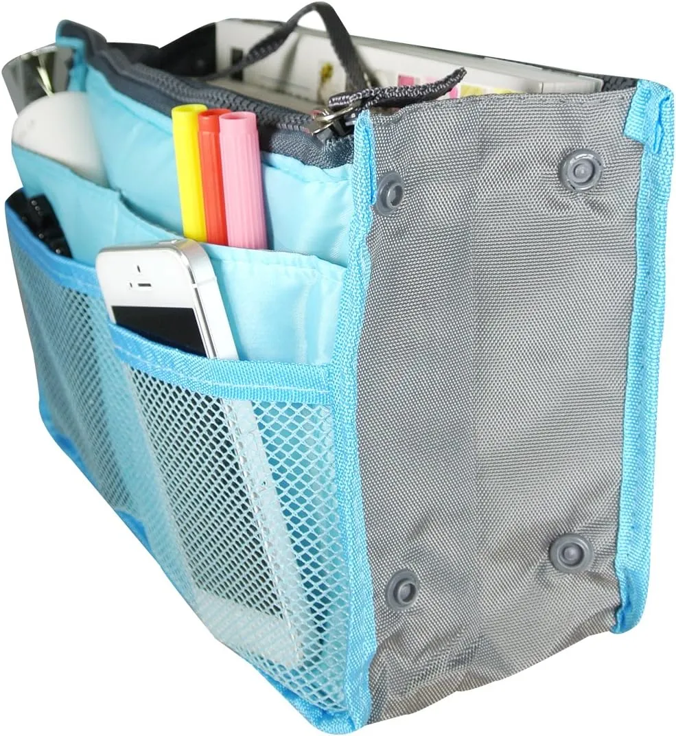 Bag Organizer Purse Insert Handbag Organizer Travel Bag, Blue