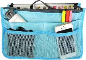Bag Organizer Purse Insert Handbag Organizer Travel Bag, Blue