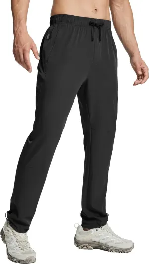 baleaf Men's Hiking Pants Lightweight Quick Dry Water Resistant Elastic Waist Cargo Pants with Zip Pockets for Outdoor