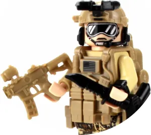 Battle Brick 1.6 Inches Tall Seal Team Six Commando Custom 1 Special Operations Collectible Minifigure in The USA | Genuine Military Minifig | Great Gift for Ages 10  to Adult AFOL