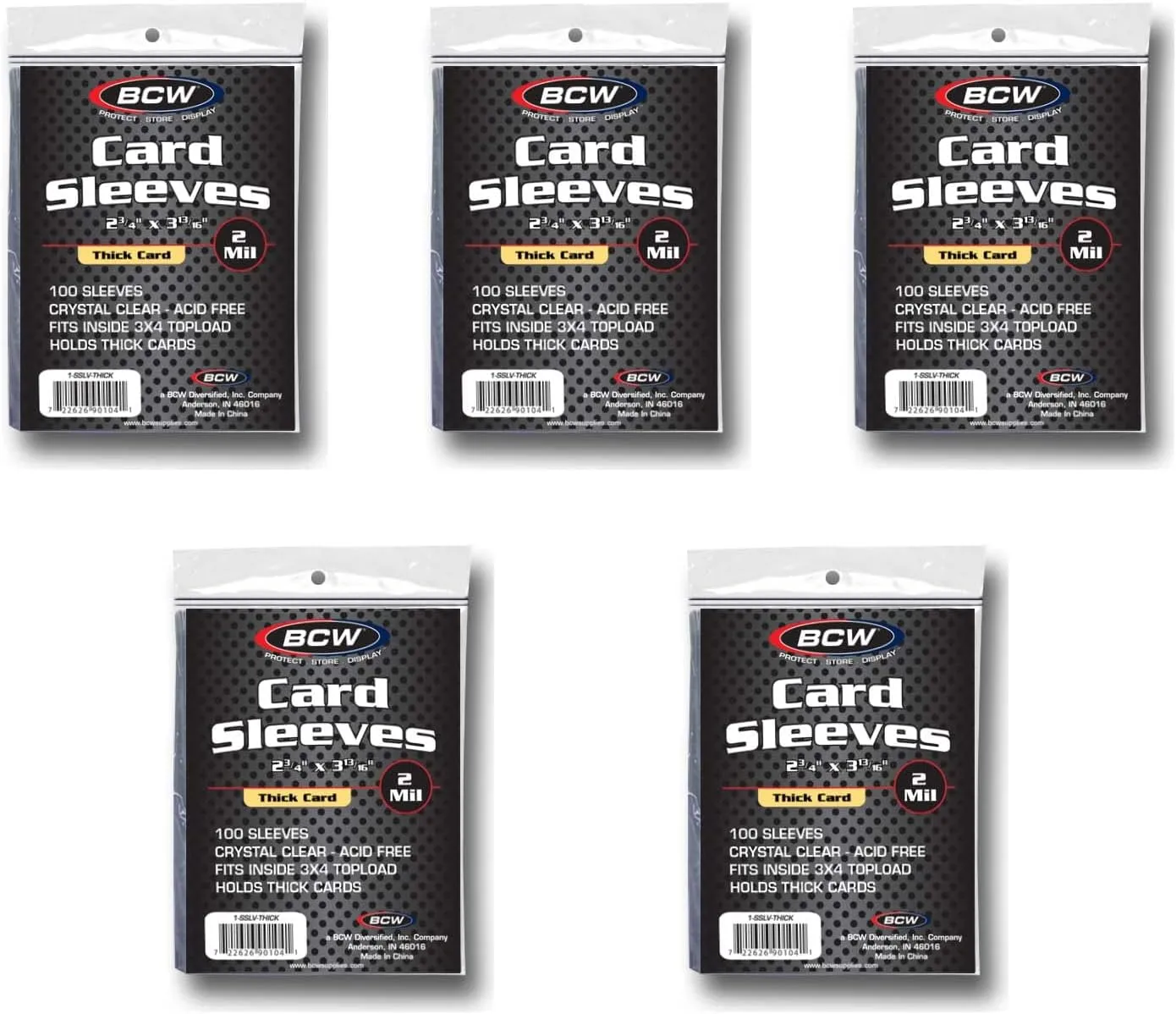 BCW Thick Trading Card Sleeve - 500 ct | Crystal Clear Polypropylene Protective Sleeves for Collectible Cards | Card Protector Sleeves Holds Trading Cards Up To 240pt | Fits Thick-Card Topload Holders