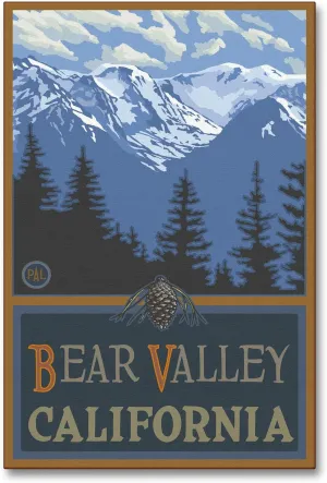 Bear Valley California Snowy Mountain Ridges Giclee Archival Canvas Print Wall Art Décor for Home & Office from Travel Artwork by Artist Paul A. Lanquist 12" x 18"