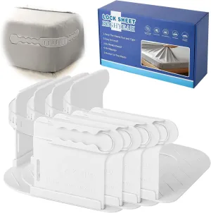 Bed Sheet Holder Fitted Sheet Straps/Holders Keep Sheets Firm & Tight,Bed Sheet Rack with Lock Strip Easy to Install for All Mattress Sizes
