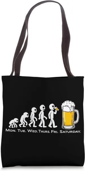 Beer Evolution to Saturday Weekend Drinking Team Tote Bag