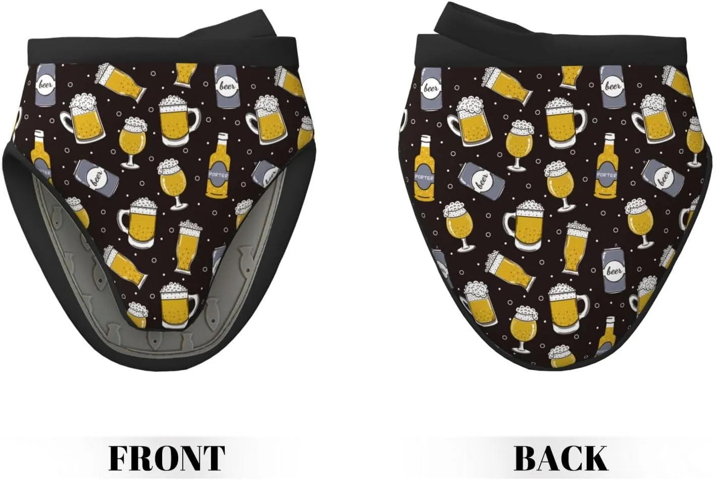 Beer in A Bottle Print Mini Silicone Oven Mitts Heat and Slip Resistant Kitchen Mittens,Short Oven Gloves for Safe Cooking Baking & Grill,5.9"X5.9",2pcs