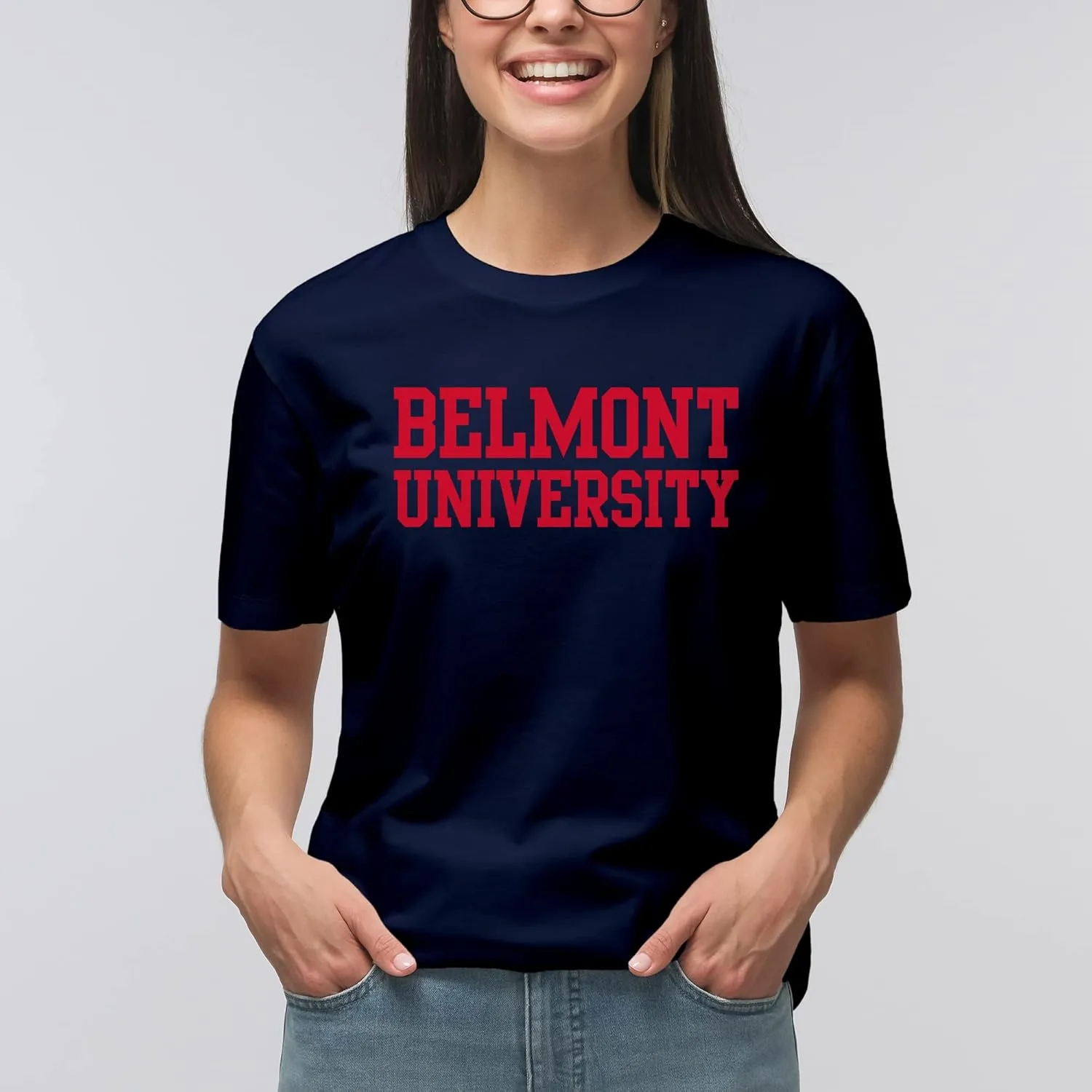 Belmont University Bruins Basic Block, Team Color T Shirt, College, University