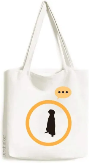 Black Copher Cute Animal Portrayal Expression Gift Sack Canvas Tote Shoulder Bag