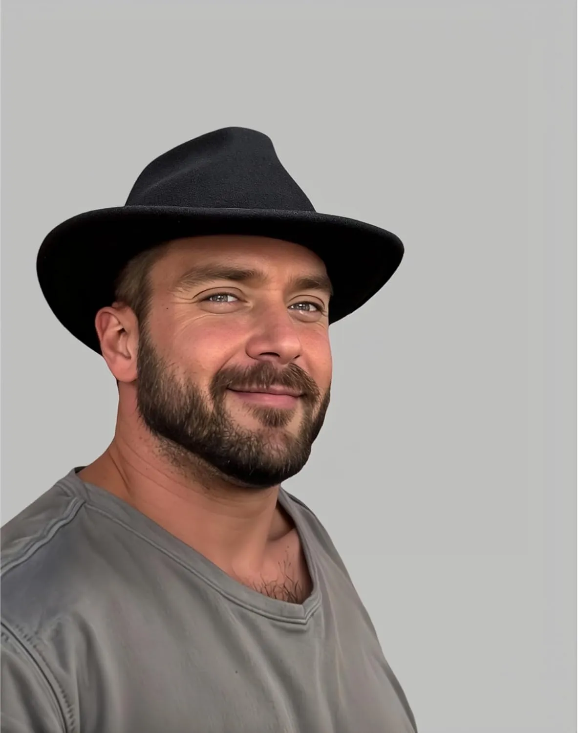 Black Crushable Wool Felt Fedora Outback Western Outdoor Montana Hat