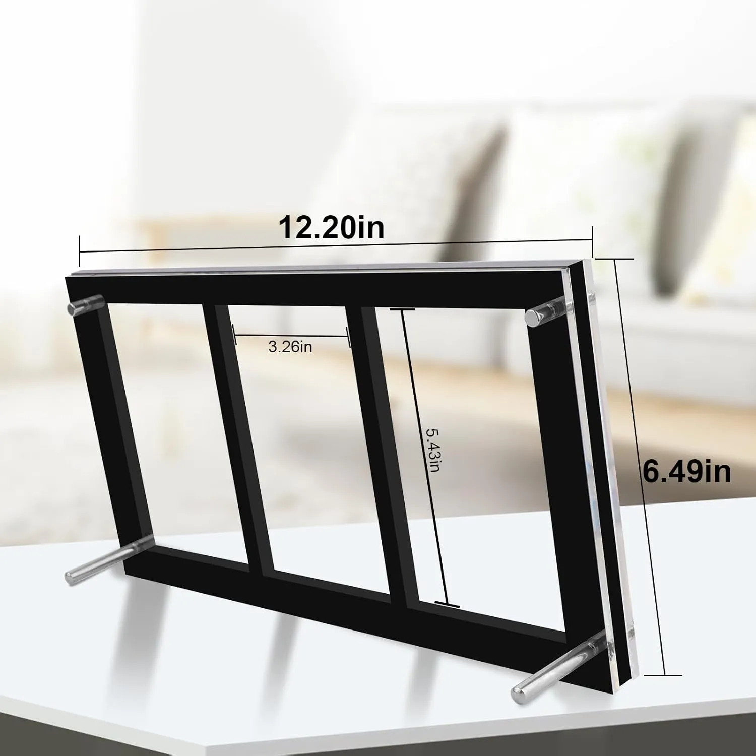 Black PSA Card Display Table Top Frame Stand - 3 Card Holder for PSA Graded Cards - Baseball Card Frame -Collectibles Sports Card Stands for Showcase Display (3-Slot Desktop Frame)