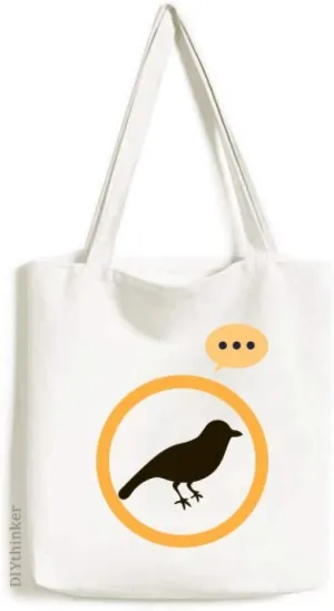 Black Sparrow Animal Portrayal Expression Gift Sack Canvas Tote Shoulder Bag