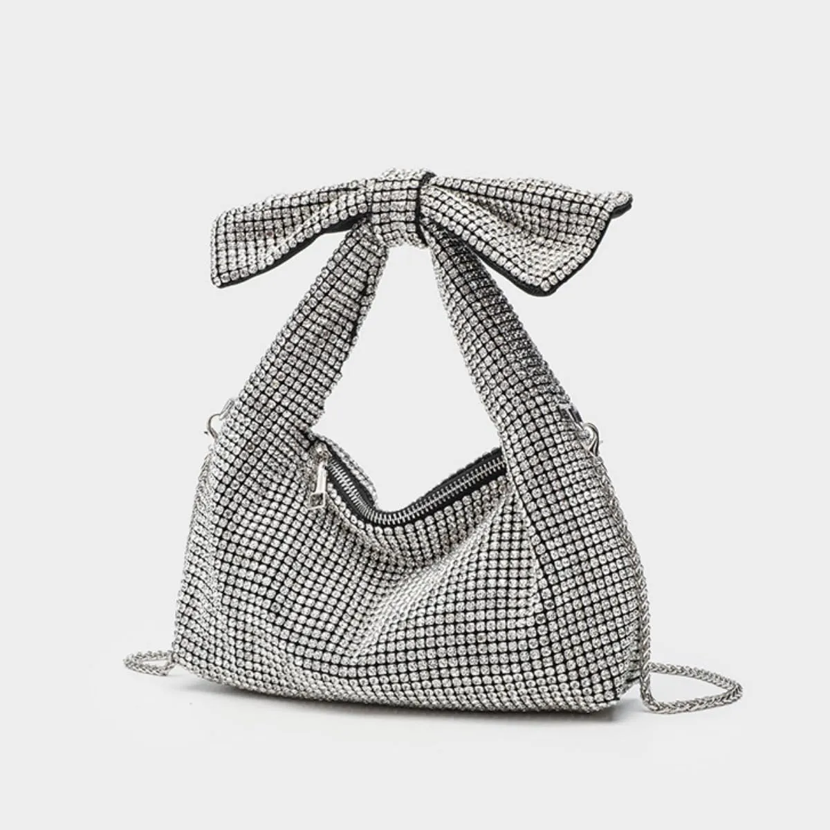 Bling Rhinestone Purse Bags Dumpling Clutch Purses for Women Formal Wedding Party Prom Evening Handbags