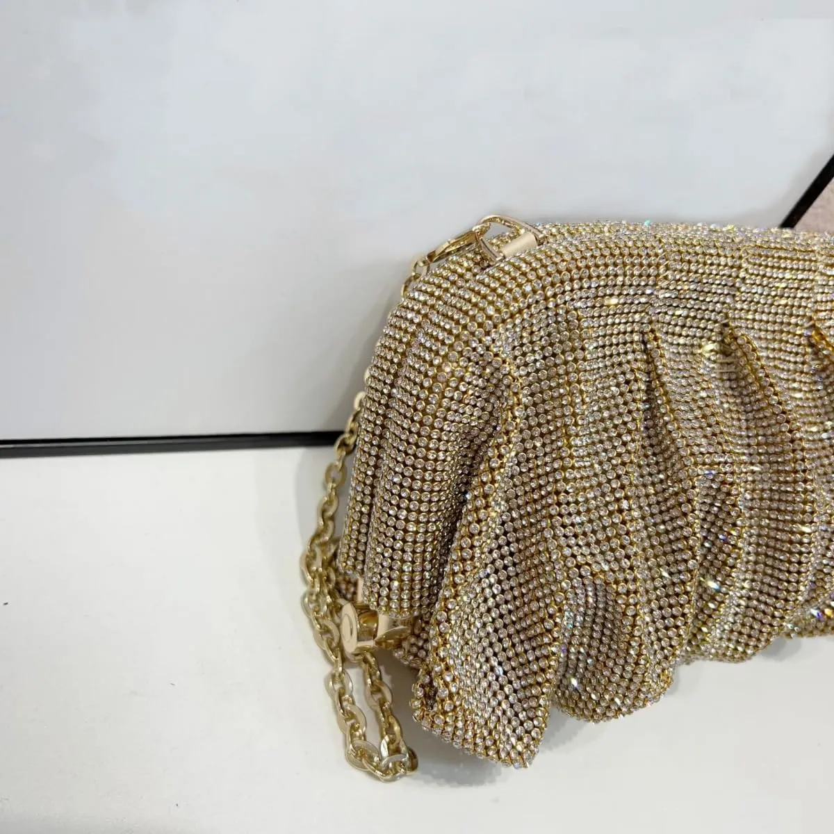 Bling Rhinestone Purse Bags Dumpling Clutch Purses for Women Formal Wedding Party Prom Evening Handbags