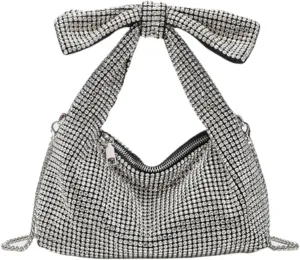 Bling Rhinestone Purse Bags Dumpling Clutch Purses for Women Formal Wedding Party Prom Evening Handbags