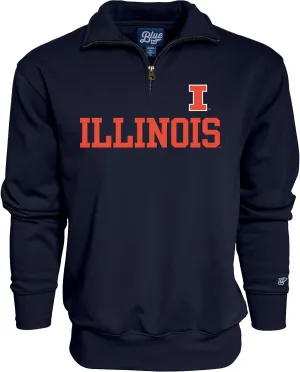 Blue 84 Men's Illinois Illini Quarter Zip Sweatshirt Team Color, Team Color, Medium