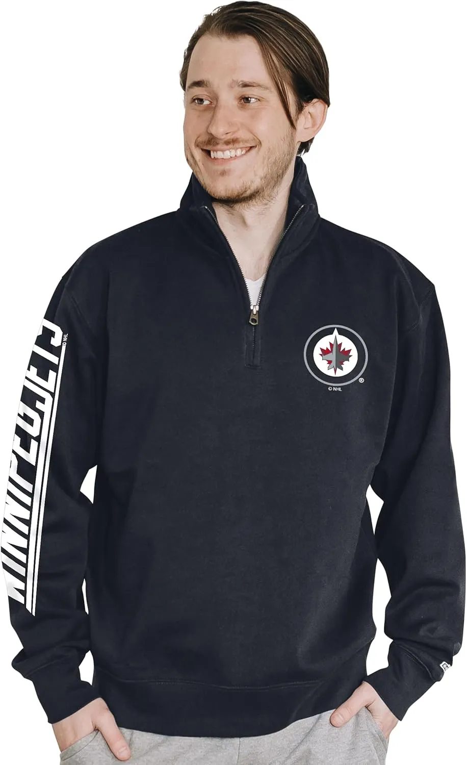Blue 84 NHL Officially Licensed Quarter Zip Sweatshirt Team Color