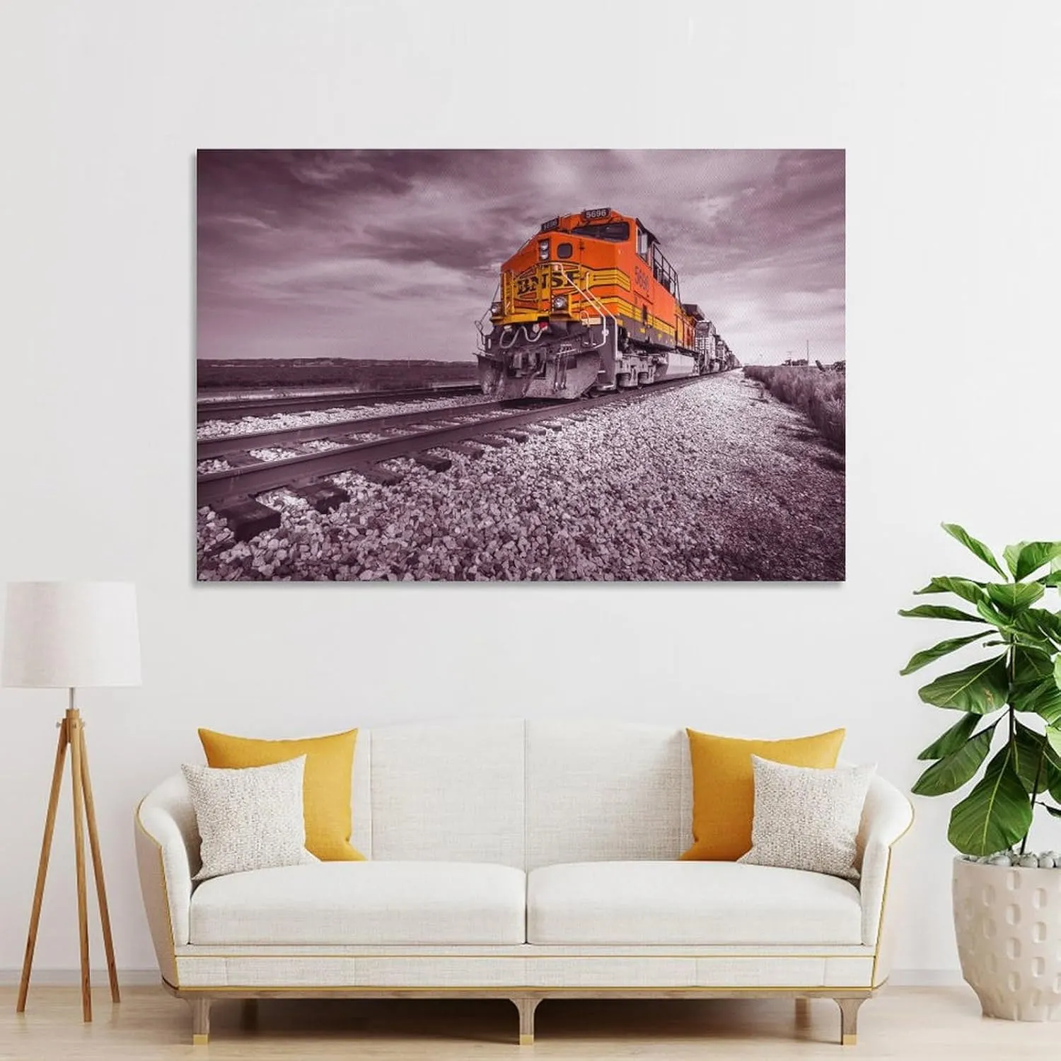 BNSF Diesel Train Poster 5696 Running in The Desert - Canvas Art Poster And Wall Art Picture Print Poster Decorative Painting Canvas Wall Art Living Room Posters Bedroom Painting 24x36inch(60x90cm)