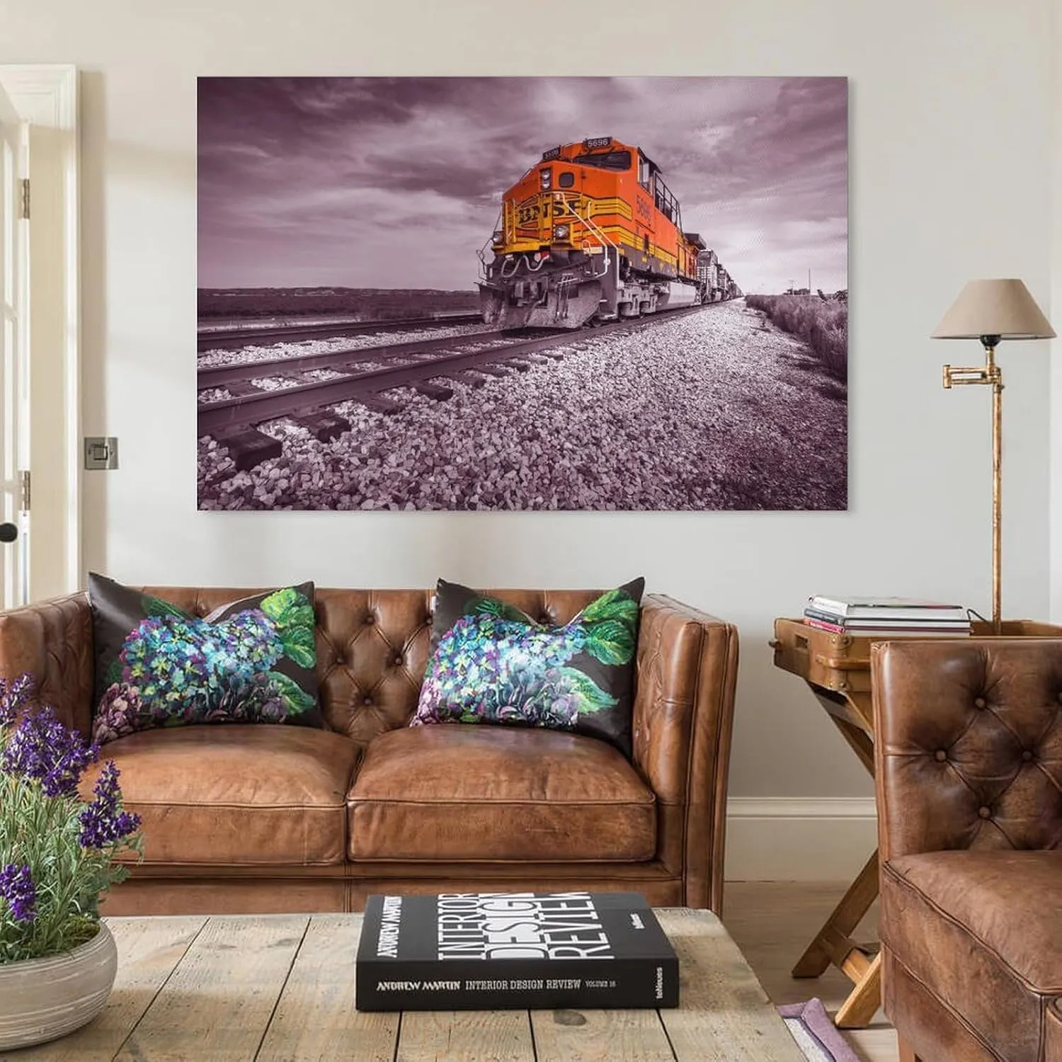 BNSF Diesel Train Poster 5696 Running in The Desert - Canvas Art Poster And Wall Art Picture Print Poster Decorative Painting Canvas Wall Art Living Room Posters Bedroom Painting 24x36inch(60x90cm)