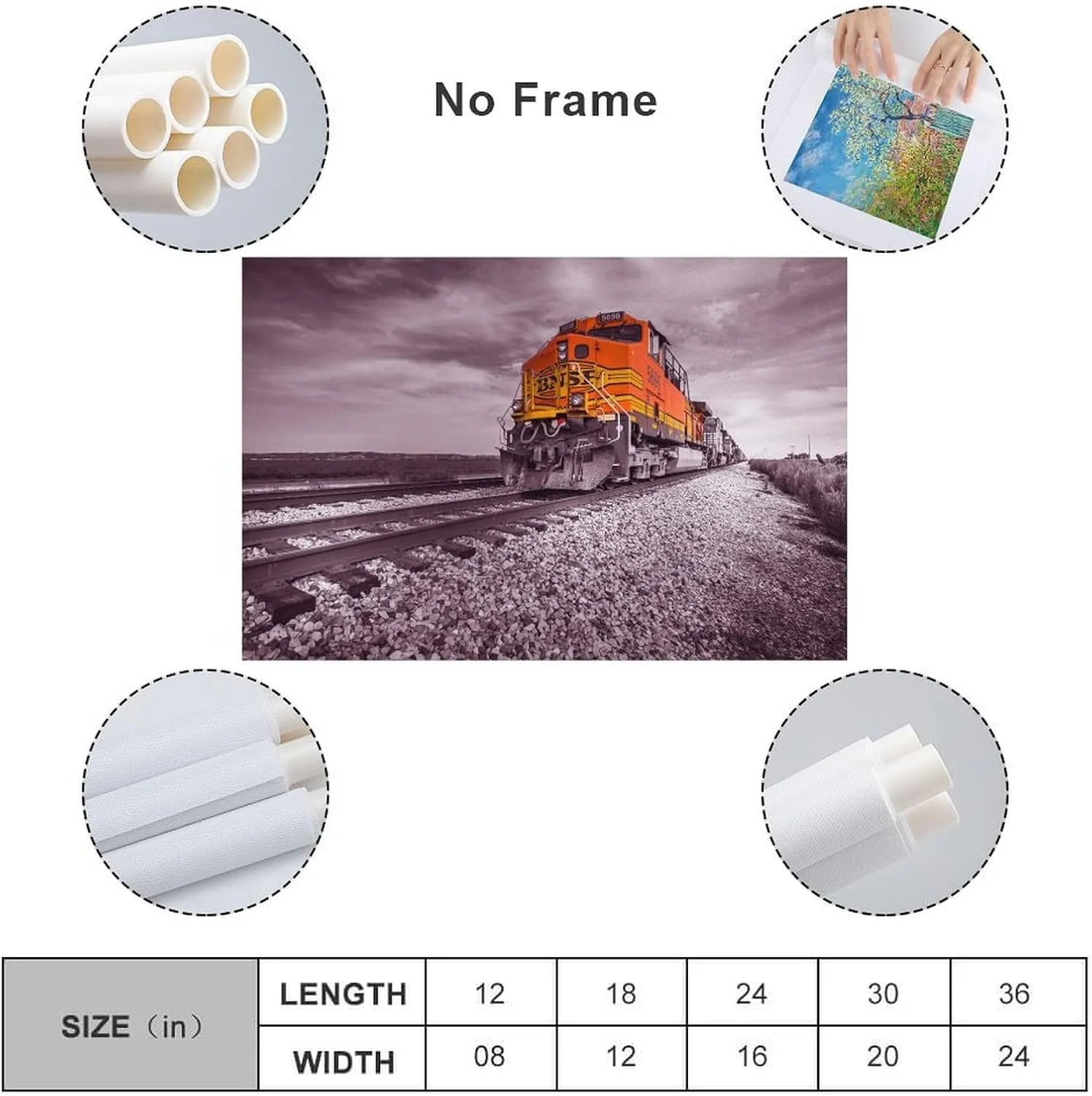 BNSF Diesel Train Poster 5696 Running in The Desert - Canvas Art Poster And Wall Art Picture Print Poster Decorative Painting Canvas Wall Art Living Room Posters Bedroom Painting 24x36inch(60x90cm)