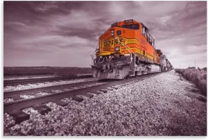 BNSF Diesel Train Poster 5696 Running in The Desert - Canvas Art Poster And Wall Art Picture Print Poster Decorative Painting Canvas Wall Art Living Room Posters Bedroom Painting 24x36inch(60x90cm)