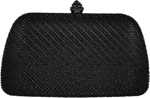 Boutique De FGG D Shape Women Crystal Evening Bags Formal Parties and Weddings Chic Clutch Purse Rhinestone Handbags, Mini