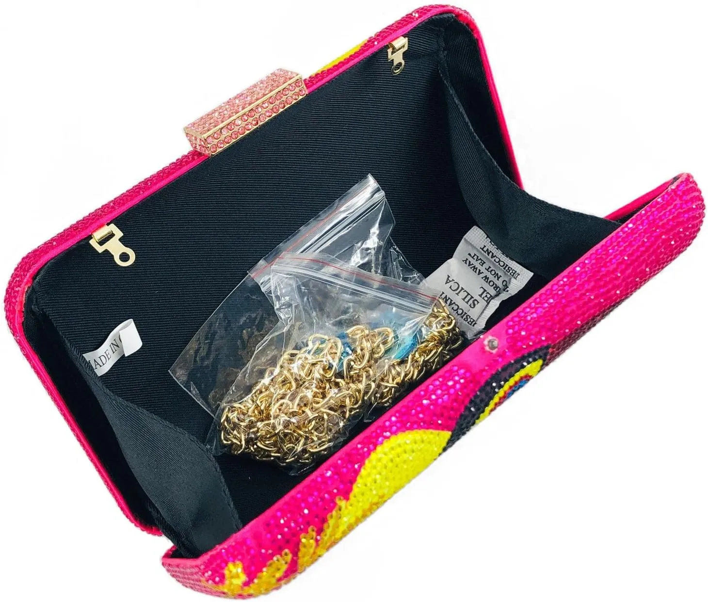 Boutique De FGG Toucan Bird Crystal Clutch Purses for Women Evening Minaudiere Handbags Party Rhinestone Clutch Bag,Mini