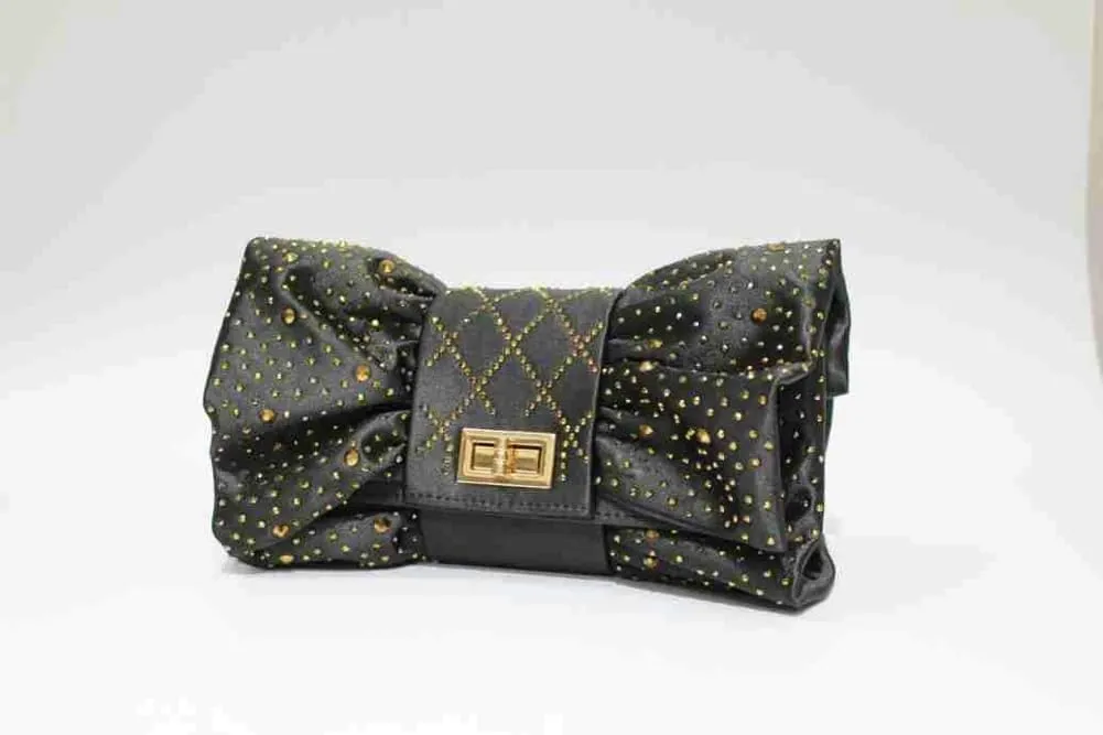Bow Clutch Purses Women 2025 Pleated Evening Bag Formal Vintage Rhinestone Satin Handbags for Bridal Wedding Party