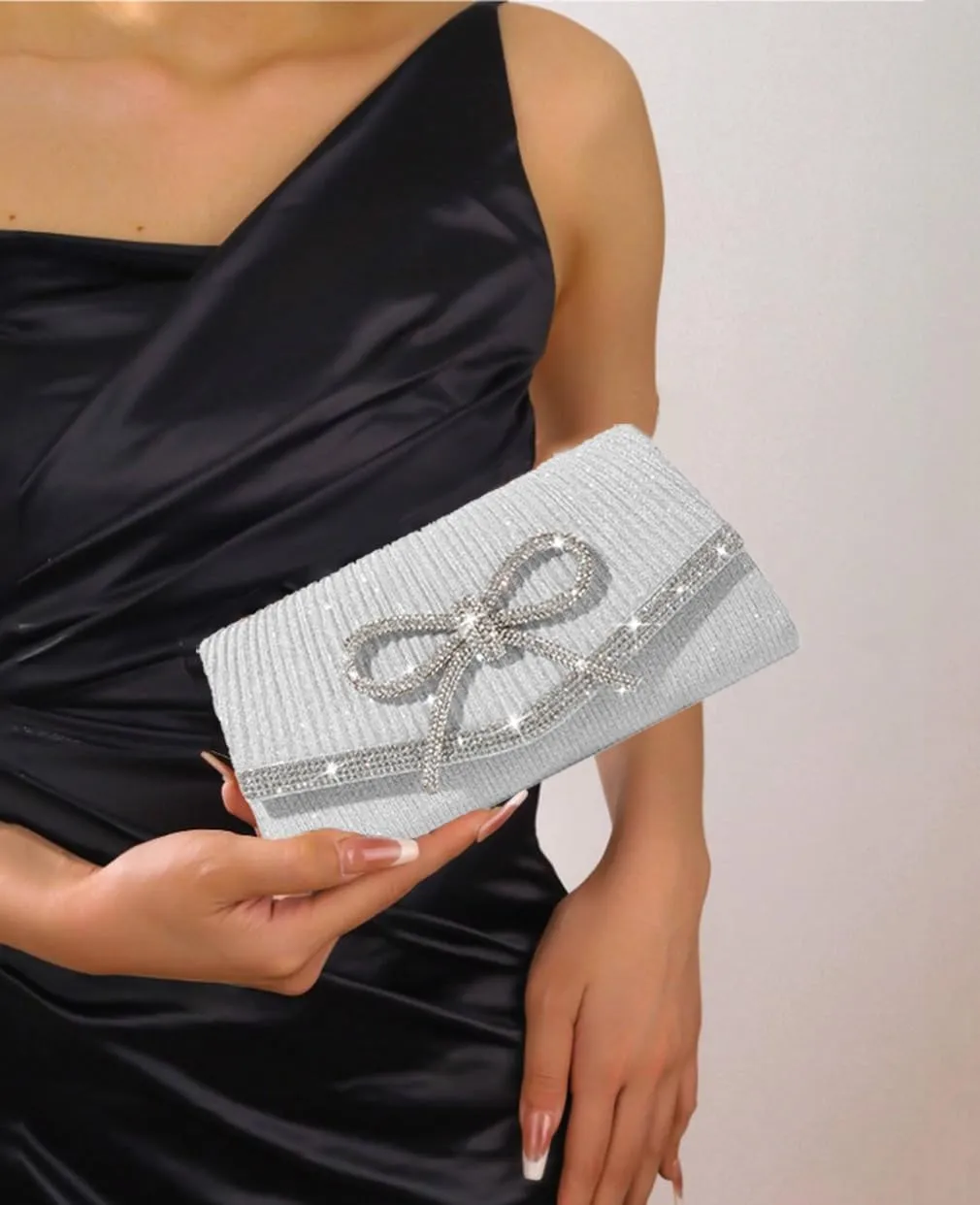 Bow Purse Evening Clutch Purses for Women Formal Wedding Party Prom Envelope Crossbody Bag
