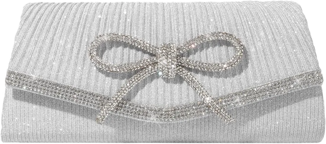 Bow Purse Evening Clutch Purses for Women Formal Wedding Party Prom Envelope Crossbody Bag