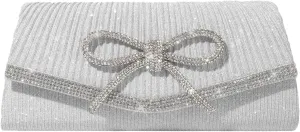 Bow Purse Evening Clutch Purses for Women Formal Wedding Party Prom Envelope Crossbody Bag
