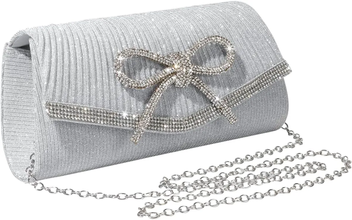Bow Purse Evening Clutch Purses for Women Formal Wedding Party Prom Envelope Crossbody Bag