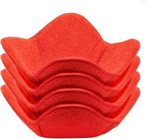 Bowl Huggers, Deluxe 4-Piece Set, 2 Bowl Cozies (Wine Red)