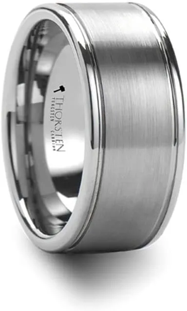 BRIDGEPORT Flat Satin Finish Tungsten Carbide Ring - 6mm - 10mm