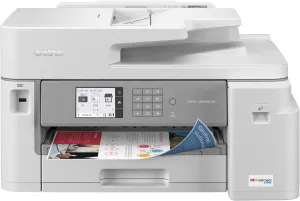 Brother MFC-J5855DW INKvestment Tank Color Inkjet All-in-One Printer with up to 1 Year of Ink in-box1 and to 11” x 17” Printing Capabilities, White