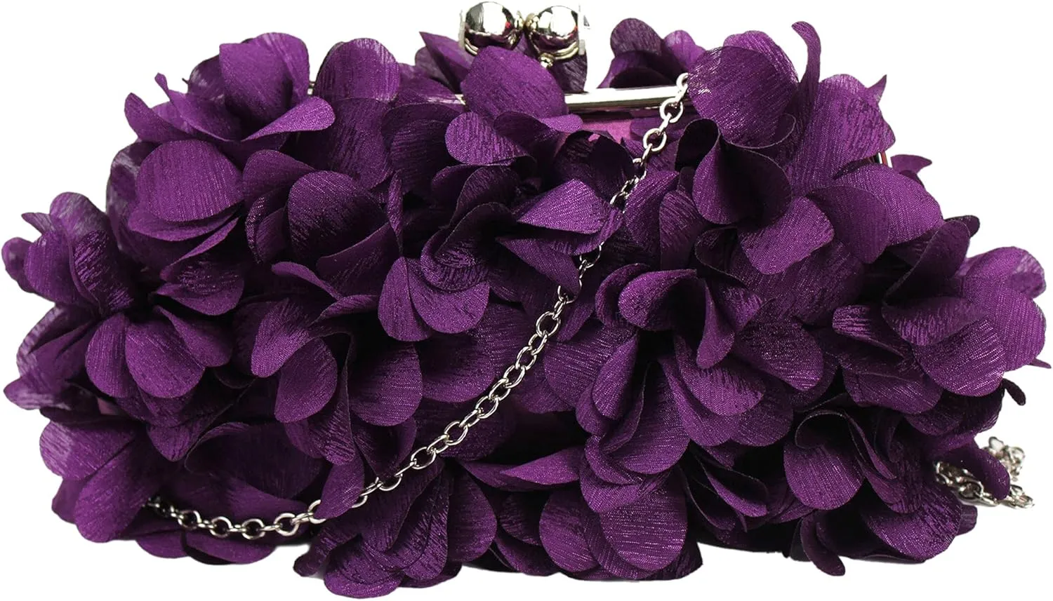 Buddy Women Rose Shaped Clutch Soft Satin Wristlet Handbag Wedding Party Purse