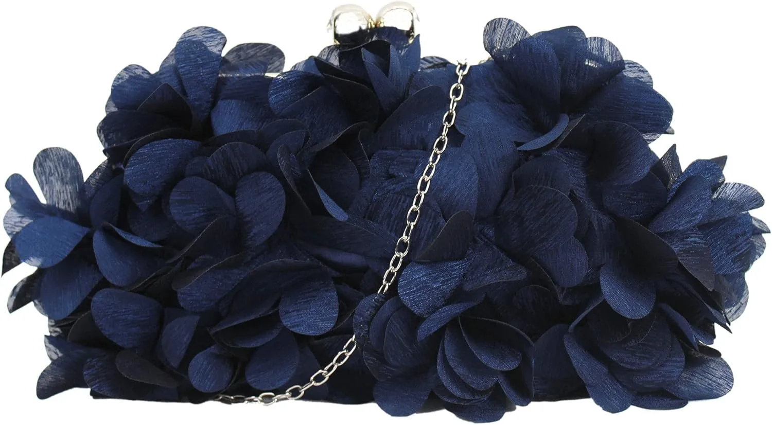 Buddy Women Rose Shaped Clutch Soft Satin Wristlet Handbag Wedding Party Purse