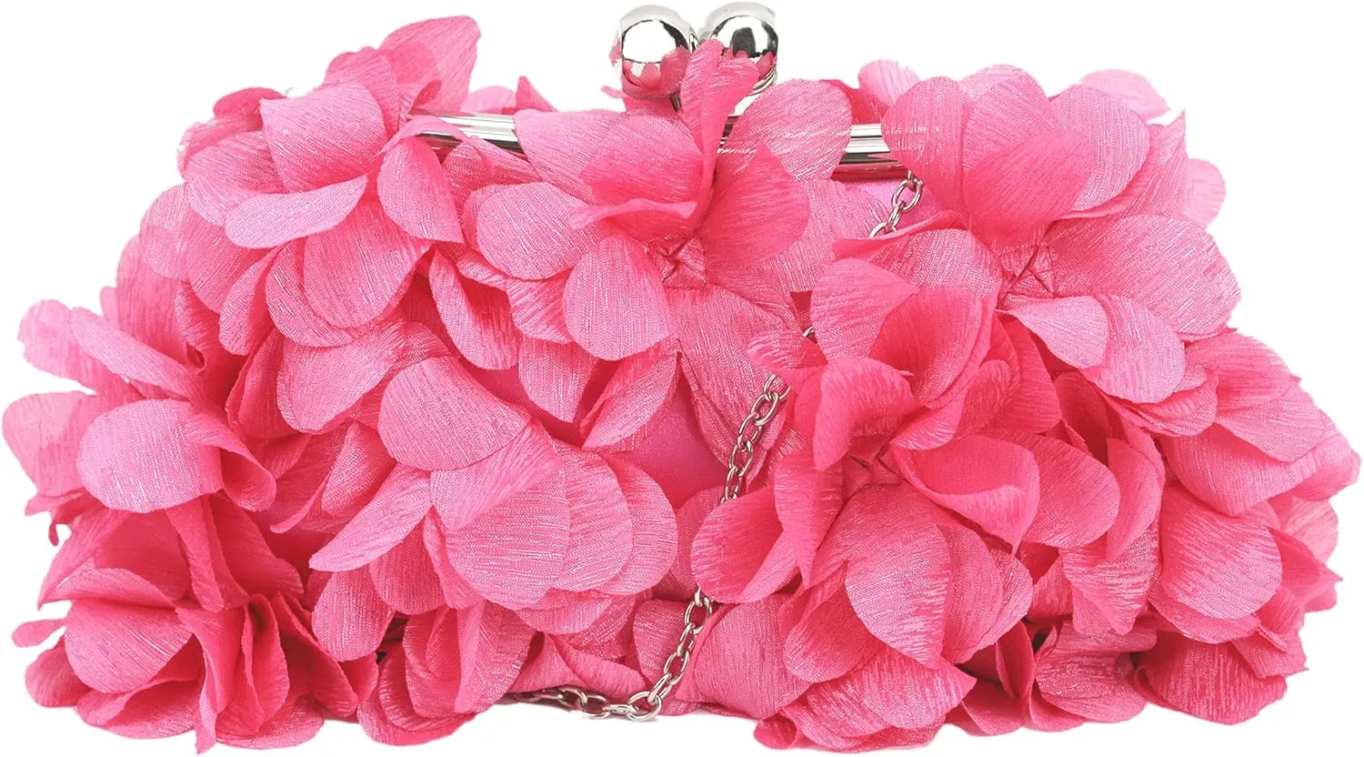 Buddy Women Rose Shaped Clutch Soft Satin Wristlet Handbag Wedding Party Purse