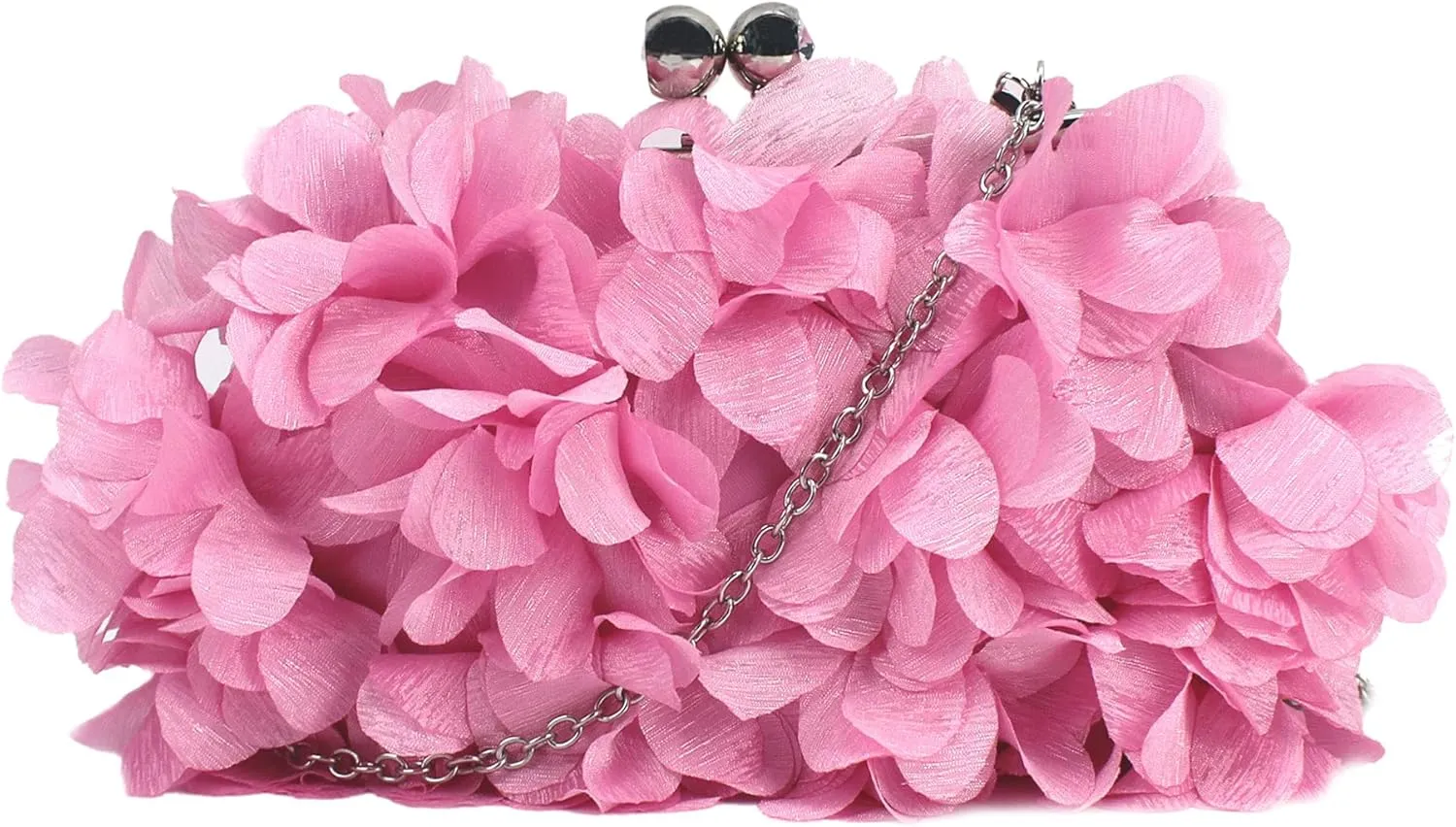 Buddy Women Rose Shaped Clutch Soft Satin Wristlet Handbag Wedding Party Purse