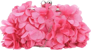 Buddy Women Rose Shaped Clutch Soft Satin Wristlet Handbag Wedding Party Purse