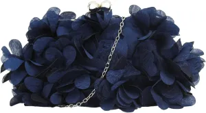 Buddy Women Rose Shaped Clutch Soft Satin Wristlet Handbag Wedding Party Purse