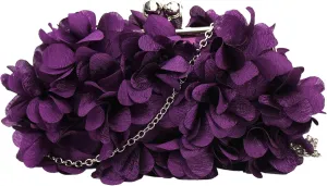 Buddy Women Rose Shaped Clutch Soft Satin Wristlet Handbag Wedding Party Purse
