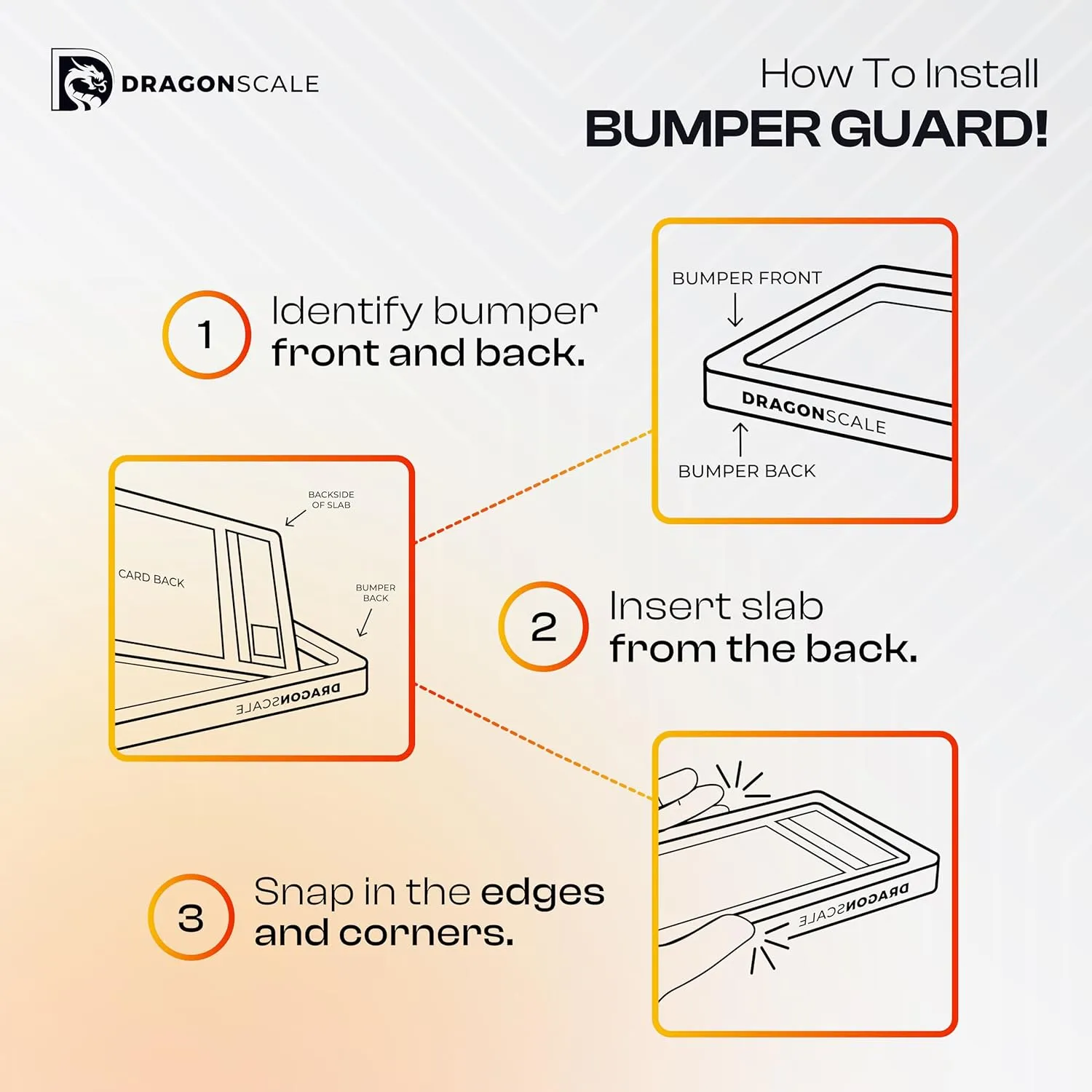 Bumper Guard Protector for PSA Slabs - 5 Count, Snap-Fit Design for PSA Graded Slabs, Stylish Display and Secure Protection – Clear