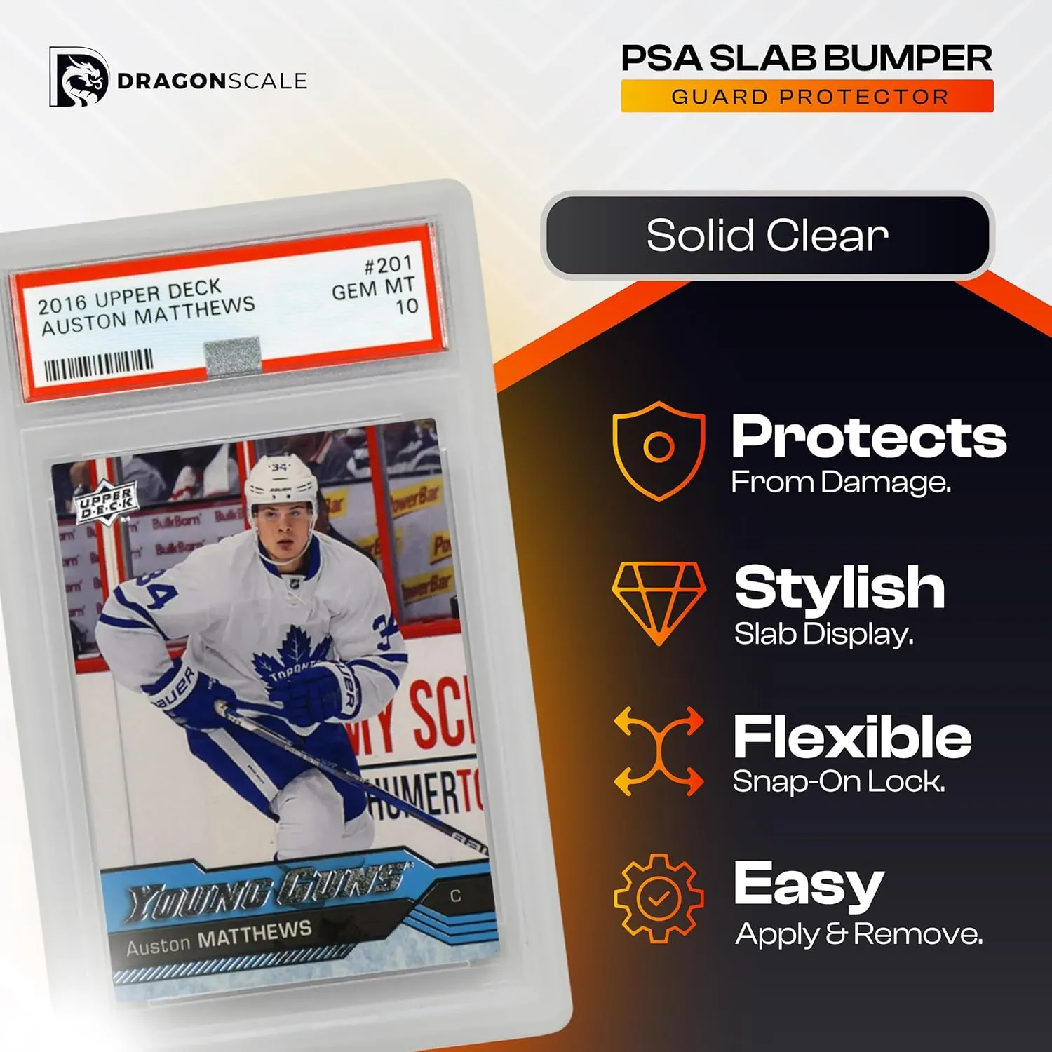 Bumper Guard Protector for PSA Slabs - 5 Count, Snap-Fit Design for PSA Graded Slabs, Stylish Display and Secure Protection – Clear