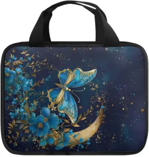 Butterfly Print Bible Cover Bible Case for Women Black Canvas Portable Zipper Bible Case with Built-in Pocket Handle
