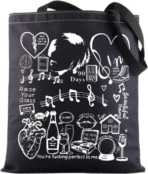BWWKTOP Singer Album Canvas Tote Bag Fans Gift Song Lyrics inspired Shoulder Bag Merchandise