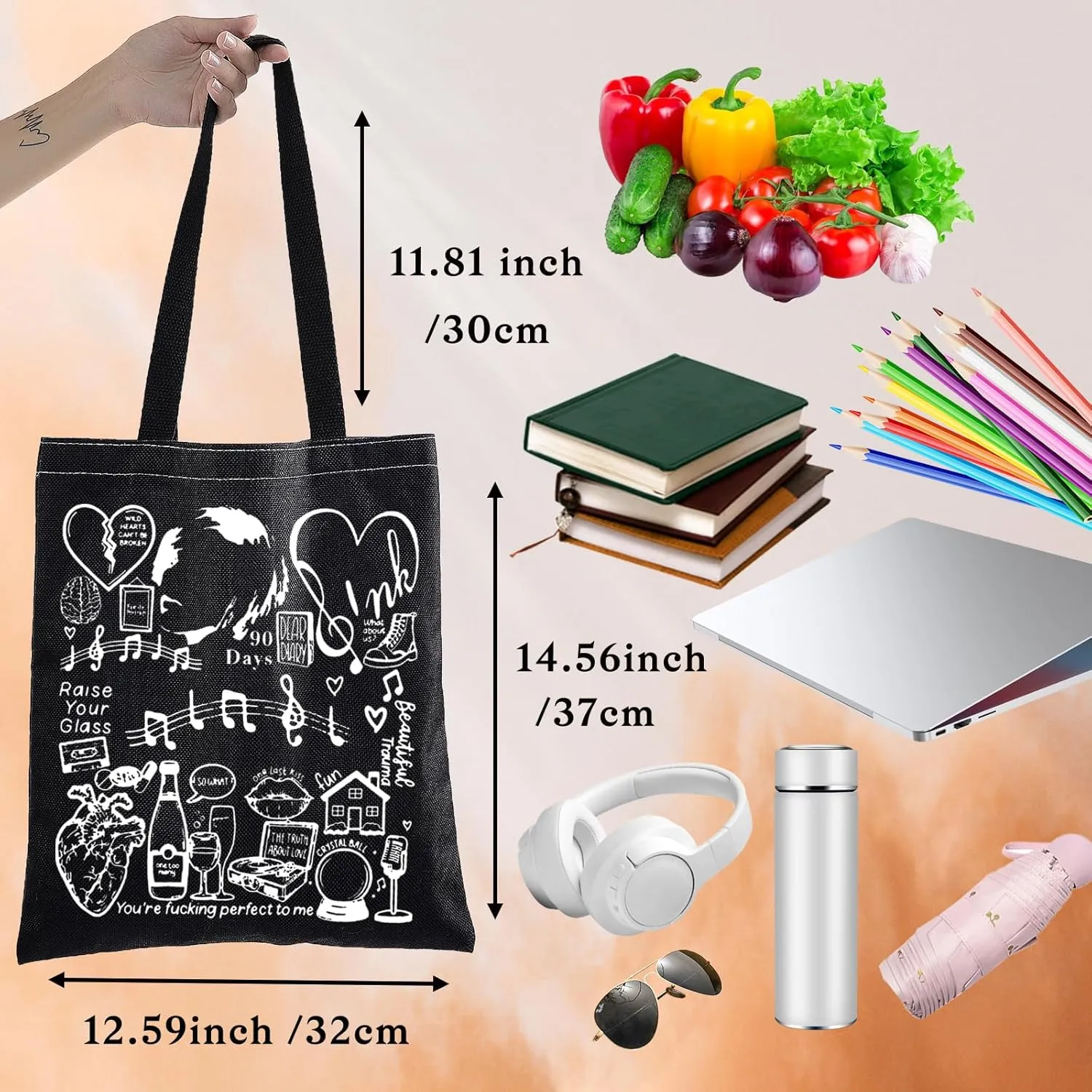 BWWKTOP Singer Album Canvas Tote Bag Fans Gift Song Lyrics inspired Shoulder Bag Merchandise