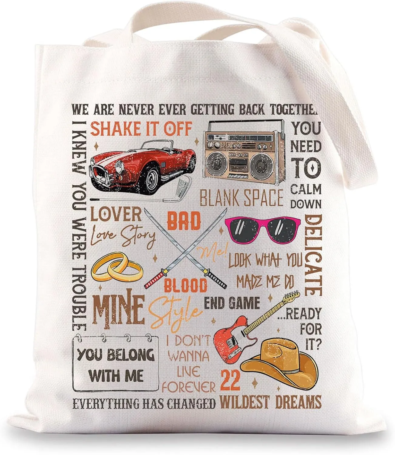 BWWKTOP WZMPA Singer Album Canvas Tote Bag Tour Gifts Song Lyrics Shoulder Bag Merchandise