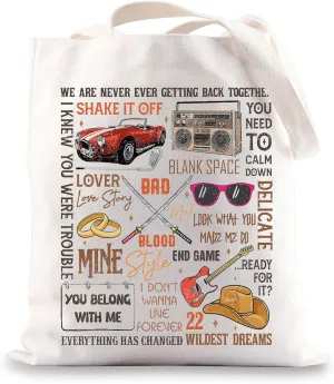 BWWKTOP WZMPA Singer Album Canvas Tote Bag Tour Gifts Song Lyrics Shoulder Bag Merchandise