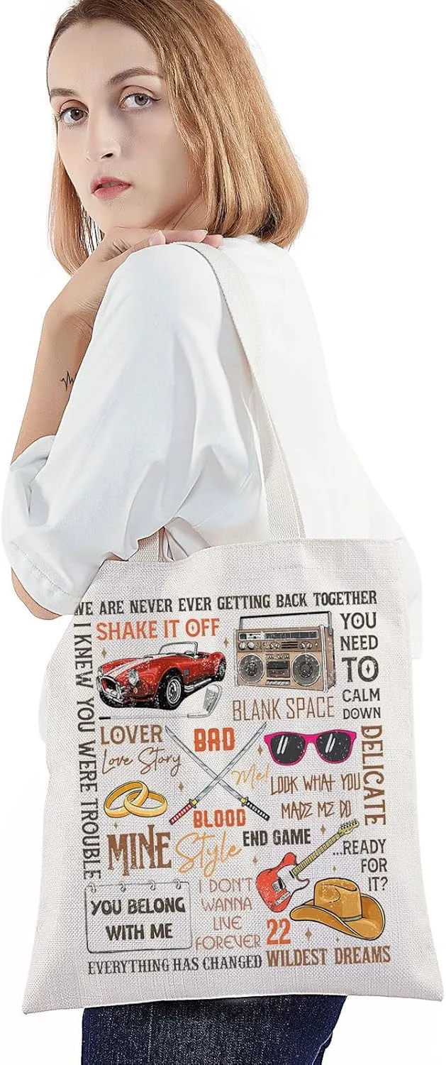 BWWKTOP WZMPA Singer Album Canvas Tote Bag Tour Gifts Song Lyrics Shoulder Bag Merchandise