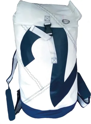 by Maritimia Sea Duffle Duffle Bag, White/Navy Canvas, White/navy blue, 31x31x55cm (BxTxH), Maritime