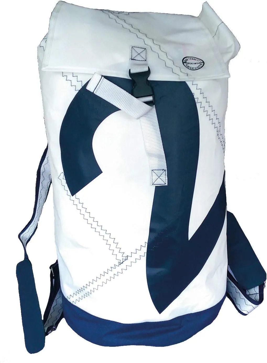 by Maritimia Sea Duffle Duffle Bag, White/Navy Canvas, White/navy blue, 31x31x55cm (BxTxH), Maritime